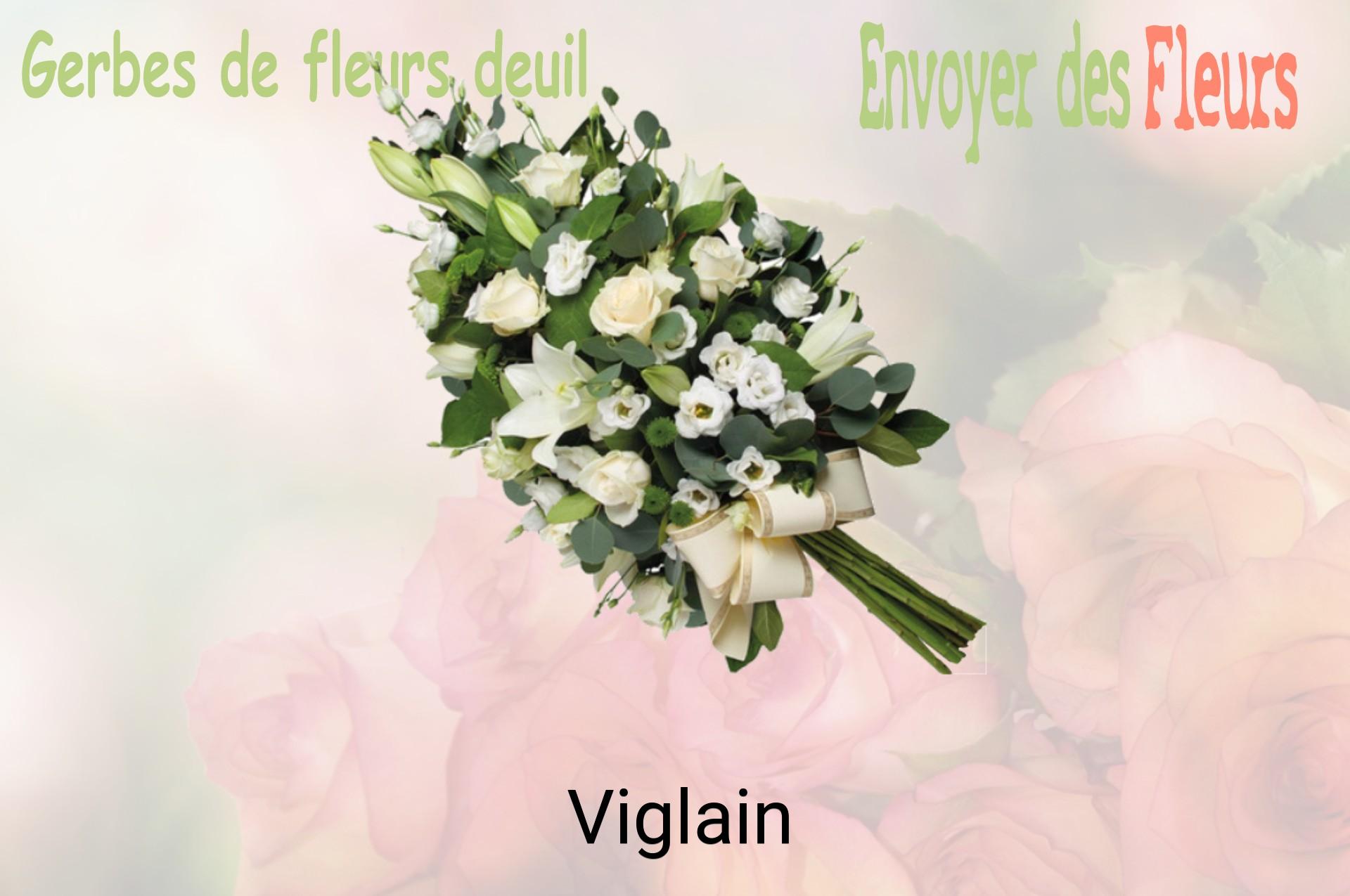 Gerbe de fleurs de deuil livrée à Viglain